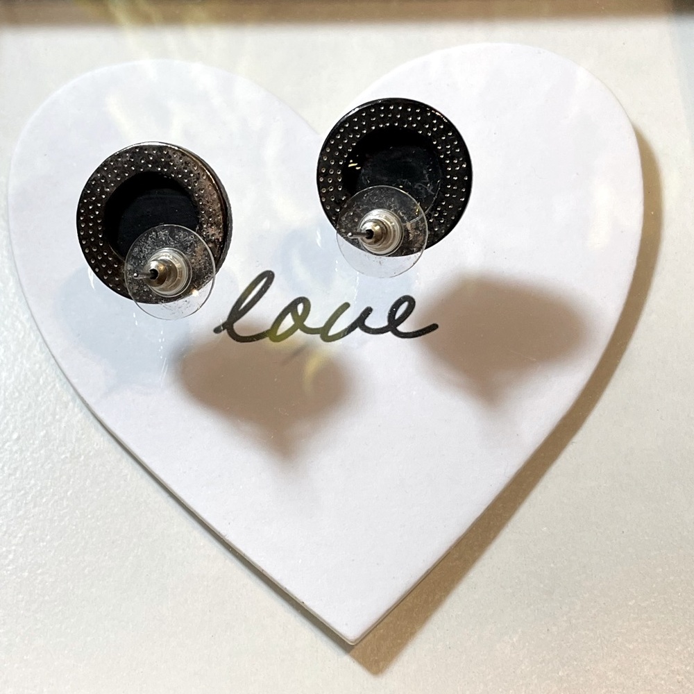 🩶 Rare Find AFRICAN NATURAL SMOKEY QUARTZ ROUND STUD EARRINGS TWISTED SILVER SET - Picture 5 of 8